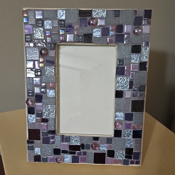 unbranded Other - Mosaic Glass Photo Frame - Purple and Silver 4x6 or 6x4 Inches
